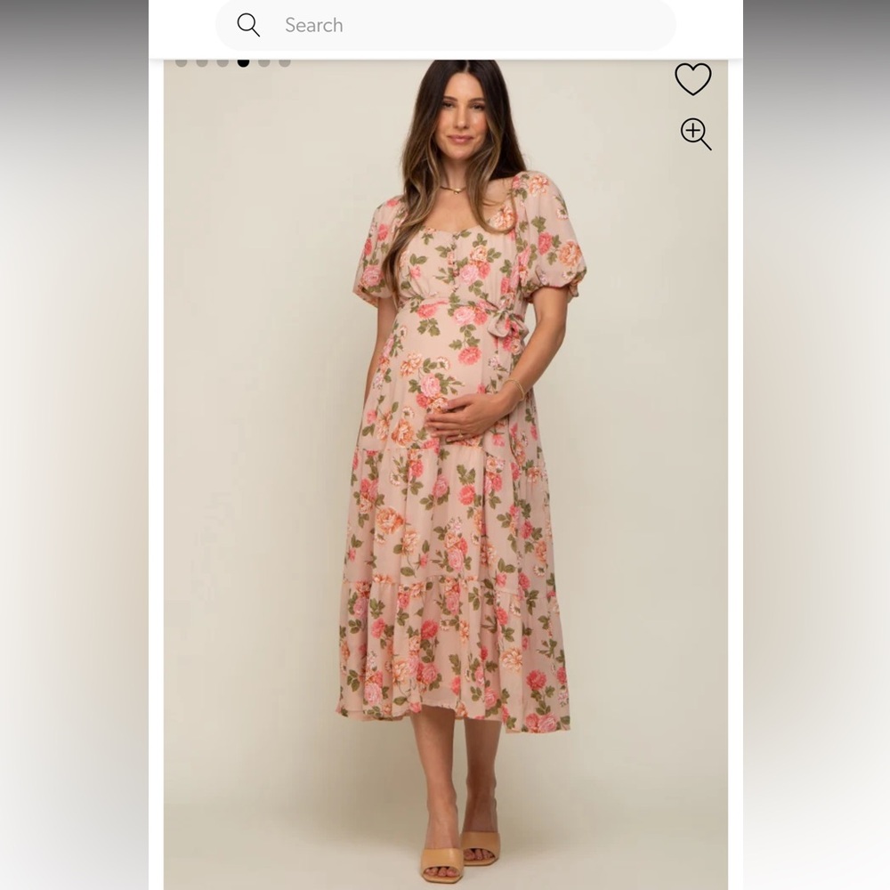Pinkblush Pink  Smocked Puff Sleeve Maxi Dress
